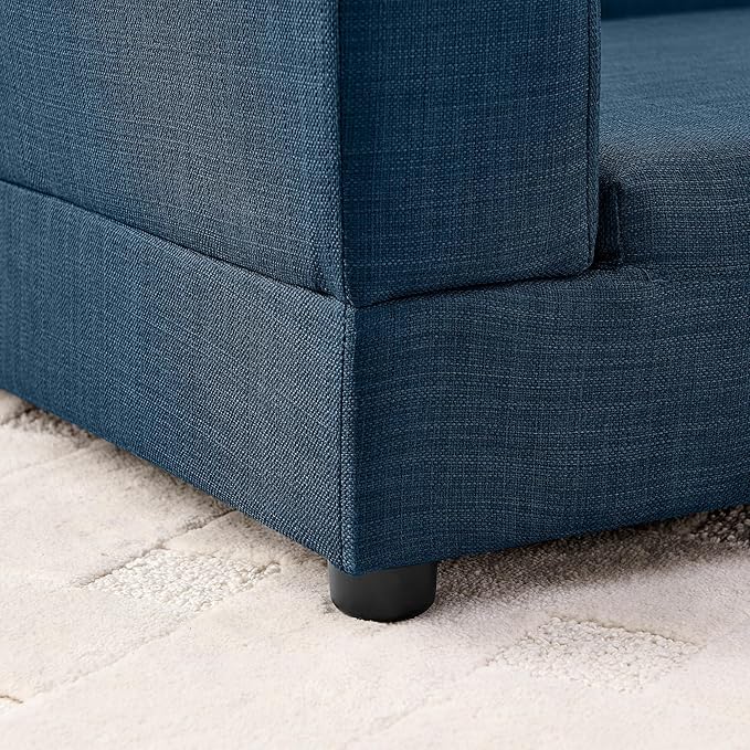 56.5" Dog Sofa Couch for Medium and Large Dogs with Backrest and Armrest, Memory Foam Dog Sofa Bed, Modern Elevated Pet Couch Bed with Legs for Dogs, Blue