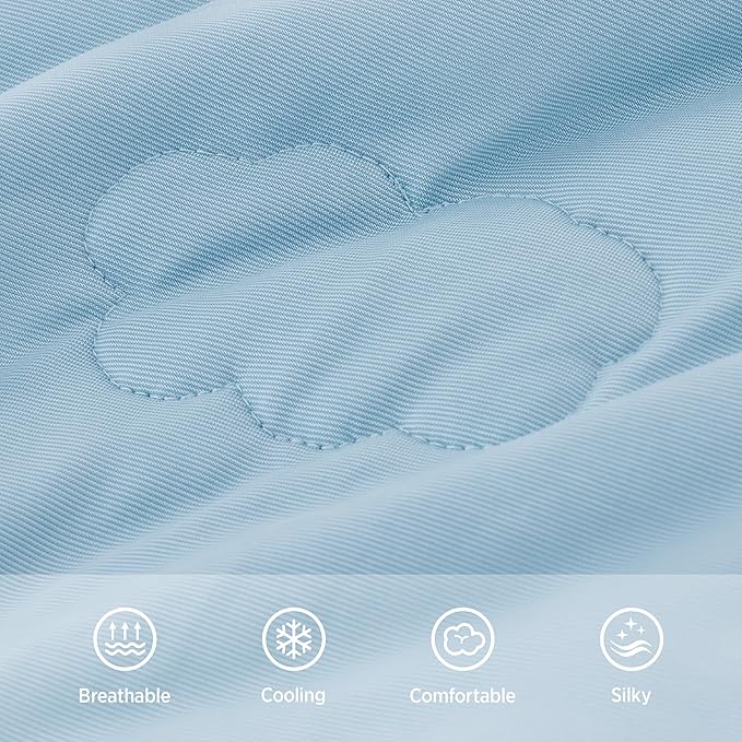 LE SURE Premium Cooling Blankets for Medium Dogs - Washable Dog Cooling Throw Blanket with Q-MAX>0.4，Durable Self Cooling Pet Mat for Cat, Soft Cooling Summer Blanket for Hot Weather, Blue, 30x40