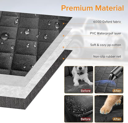 Dog Car Seat Cover for Back Seat Compatible with Ford Bronco Sport Escape Fusion Edge Mustang Accessories 2000-2025 2026, Waterproof & Non-Slip Car Pet Bench Rear Seat Covers