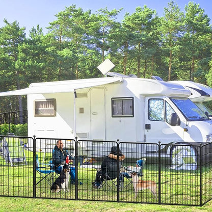 Dog Playpen 40 inch 30 Panels Indoor Outdoor Dog Pen for Large/Medium/Small Dogs Heavy Duty Metal Dog Fence Outdoor for Yard, Puppy Playpen with Door Portable Pet Fence for RV Camping Yard
