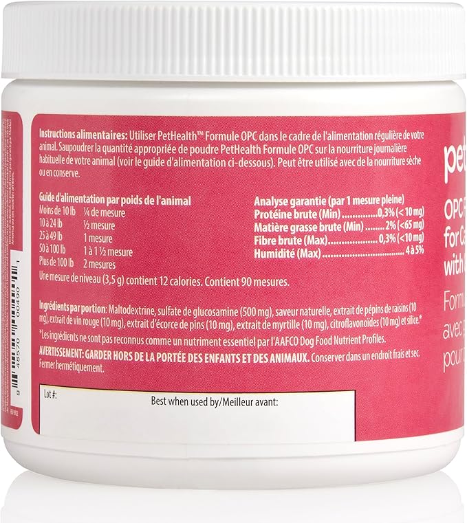 Pet Health OPC Formula with Glucosamine for Dogs & Cats, Beef Flavor – Joint Support, Healthy Circulation, Antioxidant Protection, Supports Cardiovascular & Visual Health (90 Servings)