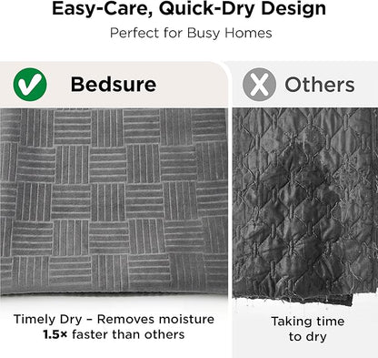 Bedsure Waterproof Bed Cover for Dogs Washable - Waterproof Blanket for King Bed Couch Sofa Cozy, Lightweight Furniture Protector for Pet Cat Quick Drying, Ash Grey, Cal King，82x120IN