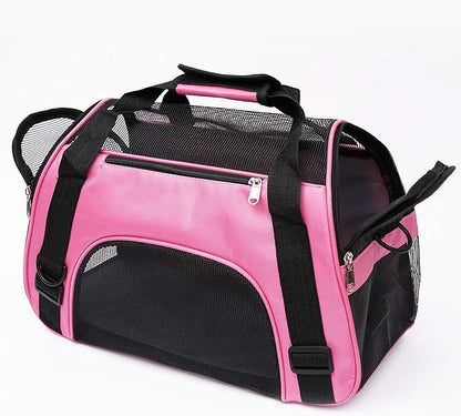 MuchL Cat Carrier for Small Cats Soft-Sided Pet Carrier for Cats Puppies Small Pets Airline Approved Lightweight Comfortable Travel Cat Carrier (Small, Pink)