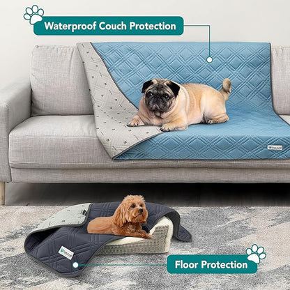 PetAmi Waterproof Cooling Mat for Dog, Premium Pet Cooling Blanket for Bed Crate, Anti Slip Indoor Dog Cool Pad for Sleeping, Q-MAX Large Sofa Couch Cover Mat for Cat, Light Grey, 40x60