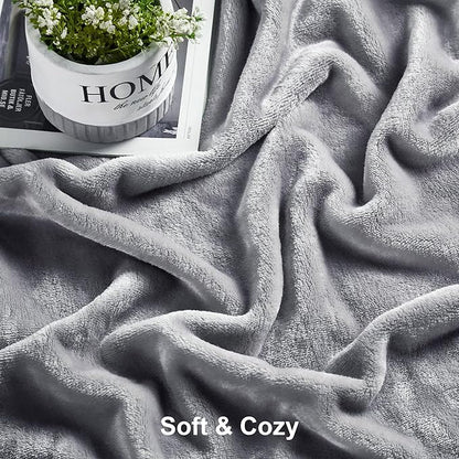 DREAMNINE Extra Large Soft Comfy Fluffy Fleece Bed Blanket Full Size 80" x 90", Luxury Decorative Fuzzy Blanket for Women Girl, Big Cozy Gray Shaggy Warm Flannel Blankets for Winter Autumn Pets, Grey