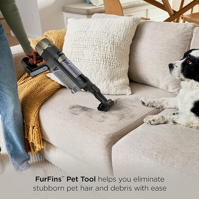 Shark PowerDetect Pet Plus Clean & Empty Cordless Stick Vacuum & Auto-Empty System, Powerful Suction, HEPA Filtration, Carpet & Hard Floor, Portable, Stick Vacuum for Pet Hair, Dark Gray, IP3253
