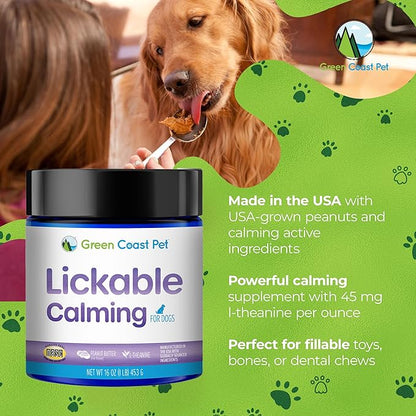 Lickable Actives (Calming) Supplement for Dogs, 16 oz | Made in USA | 30 Day Supply