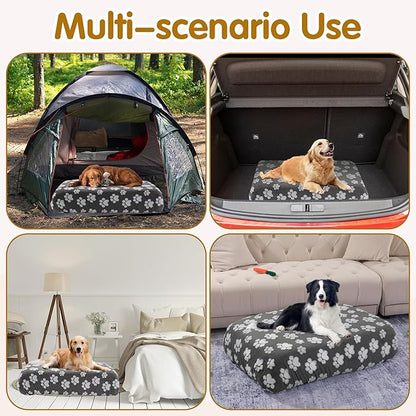 BALAPET Washable Dog Bed Cover 100% Waterproof, Soft Plush Velvet Dog Bed Covers Replacement Only, Fitted Reusable Cover for Pet Mat Bed(Dark Gray,44x35x6in)