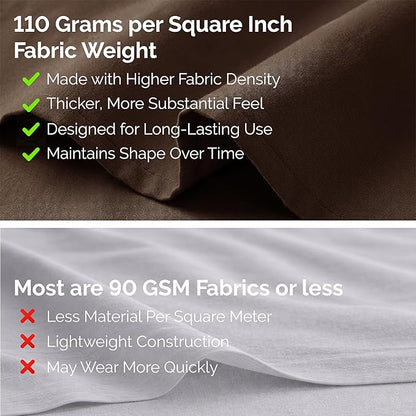 Southshore Fine Living, Inc. 6-Piece Full Sheet Set, 21-Inch Extra Deep Pocket Sheets Full Size Bed, Fitted and Flat Sheet Set, Chocolate Brown Pillow Cases Standard Size, Chocolate Brown Sheets