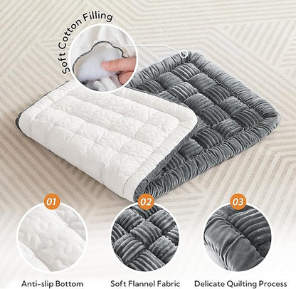 Soulbond Backseat Pet Bed Mat,Dog Bed for Car,Fuzzy Dog Seat Cover for Car Back Seat, Non-Slip Travel Pet Mat, Fit for Backseat Extenders and Seat Covers(Gray)