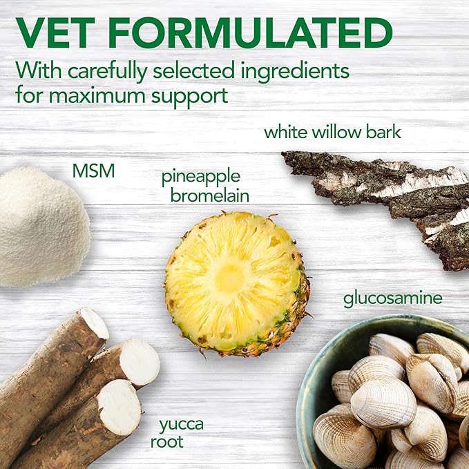 Vet’s Best Dog Pain Relief Supplement, Natural Aspirin Alternative for Hip & Joint Support, Arthritis & Aches Relief Tablets for Dogs, 150 Count