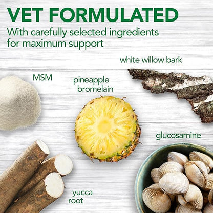 Vet’s Best Dog Pain Relief Supplement, Natural Aspirin Alternative for Hip & Joint Support, Arthritis & Aches Relief Tablets for Dogs, 150 Count