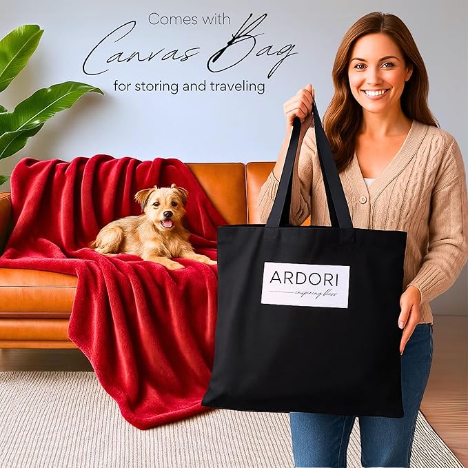 Waterproof Blanket King Size, Red & Black, 82x82"- Water Proof and Stain Resistant Blankets for Bed, Couch, Couples Fleece Moisture Absorbent, Layered Sheet Protector, Leakproof Protective Top Cover