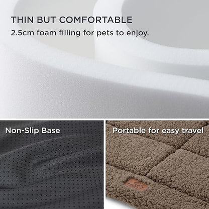 Bedsure Washable Dog Crate Bed for Large Dogs, Soft Foam Floor Pet Mat, Versatile Lightweight Pet Crate Pad for Cages