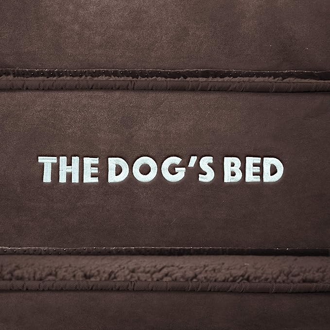 The Dog’s Bed Orthopedic Memory Foam Dog Bed with Bolsters for Small Dogs, Waterproof Washable Cover, Anti-Slip Base, Calming Surface – CertiPUR-Certified Foam, Plush Fabric, Brown Plush, Small