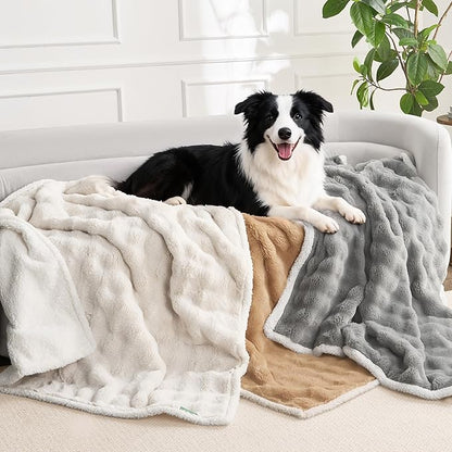 Soft Cozy Waterproof Puppy Blankets for Small Dogs - Room Decor Cat Blanket for Couch Furniture Protector, Washable Dog Blankets for Indoors & Outdoors, Grey, 25"x35"