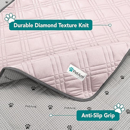 PetAmi Waterproof Cooling Mat for Dog, Premium Pet Cooling Blanket for Bed Crate, Anti Slip Indoor Dog Cool Pad for Sleeping, Q-MAX Large Sofa Couch Cover Mat for Cat, Pink, 60x80