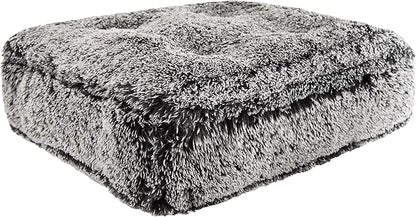 Bessie and Barnie Frosted Willow Extra Plush Shag Faux Fur Luxury Sicilian Rectangle Pet/Dog Bed (Multiple Sizes)