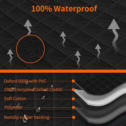 Dog Hammock for Car with Mesh Window - Tesla Model 3, SUV, Sedan, Waterproof Heavy Durable Hammock, Scratch Proof Nonslip with Seatbelt and Side Flaps, Dog Car Seat Cover for Pets