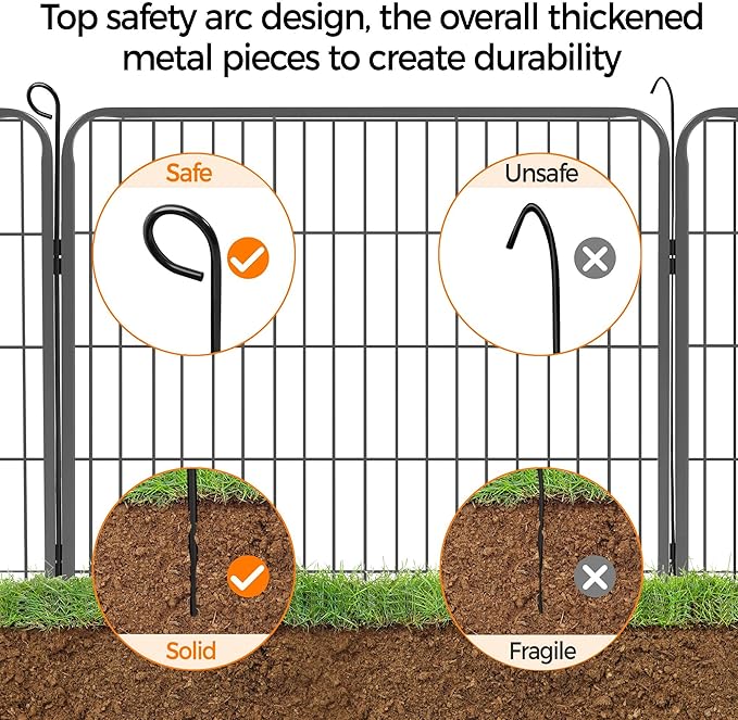 Topeakmart 32-Inch 6 Panel Heavy Duty Portable Pet Playpen Dog Exercise Pen Cat Fence Crate Cage Kennelwith Door Puppy Rabbits Play Pen,Outdoor/Indoor,Black