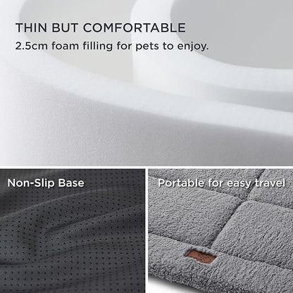 Bedsure Washable Dog Crate Bed for Medium Dogs, Soft Foam Floor Pet Mat, Versatile Lightweight Pet Crate Pad for Kennel