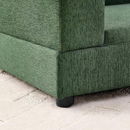56.5" Dog Sofa Couch for Medium and Large Dogs with Backrest and Armrest, Memory Foam Dog Sofa Bed, Modern Elevated Pet Couch Bed with Legs for Dogs, Green