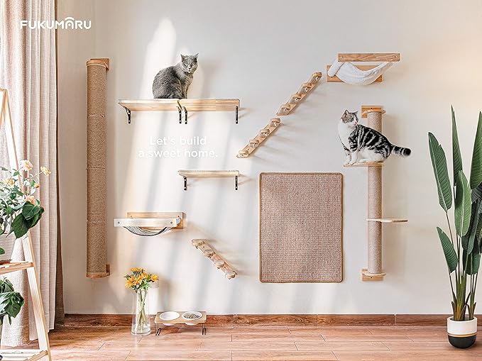 FUKUMARU Cat Scratcher Mat, 23.6 X 31.5 Inch Natural Sisal Cat Scratch Mats, Horizontal Cat Floor Scratching Pad Rug, Protect Carpets and Sofas Brown