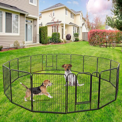 Nova Microdermabrasion 16 Panel Dog Playpen - 32" Height, Indoor/Outdoor, Small to Large Dogs, Puppy Kennel