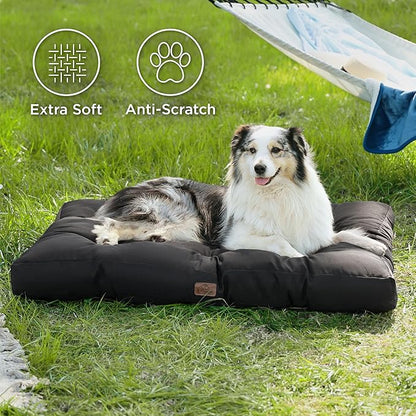 Bedsure Extra Large Dog Bed - Washable Giant Pet Bed Mattress with Oxford Fabric, Water Resistant Flat Pet Pillow Bed for XL Dog Crate, 44x35x4, Black