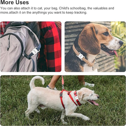 for Airtag Dog Collar Holder, Air Tag Protective Cat Airtag Dog Collar,Silicone AirTags GPS Tracking Accessories,Air Tags with Bone Pattern (1 Pack(White))