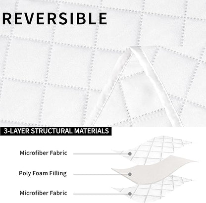 Easy-Going Recliner Sofa Cover, Reversible Couch Cover for 3 Seat Recliner, Split Sofa Cover for Each Seat, Furniture Protector with Elastic Straps for Kids, Dogs, Pets(3 Seater, White/White)