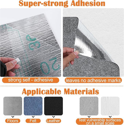 Cat Scratch Furniture Protector - 138" x 17" Trimmable Self-Adhesive Cats Claws Scratch Pads, DIY Cat Climbing Couch Protector for Scratch Post Cat Tree Replacement Indoor (Light Gray)