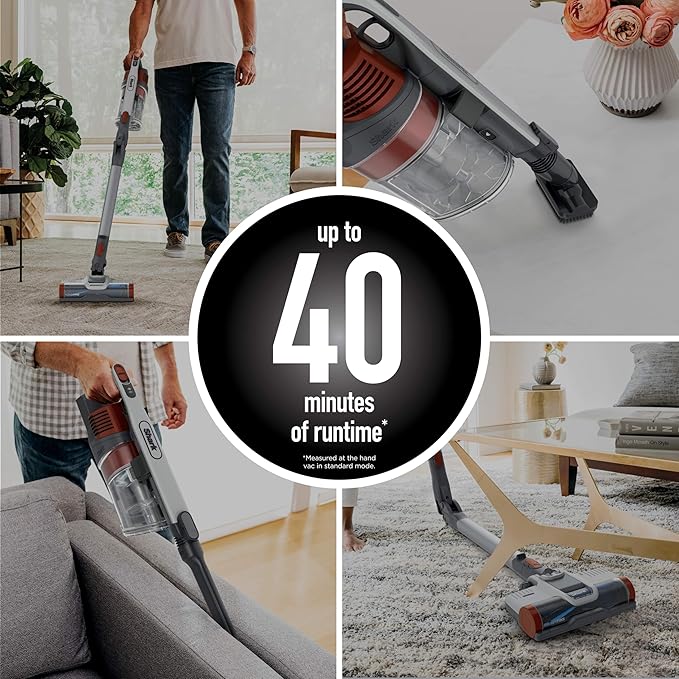 Shark Pet Pro Cordless Stick Vacuum with MultiFLEX, HEPA Filter, Lightweight, Powerful Suction, 40min Runtime, Removable Hand Vacuum, Includes Crevice Tool & Dusting Brush, UZ351H (Renewed)
