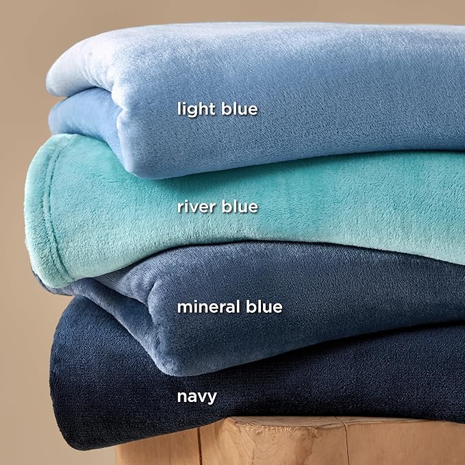 Bedsure GentleSoft Fleece Blanket California King Navy Blue - Lightweight Plush Fuzzy Cozy Soft Bed Blankets, 102x96 inches