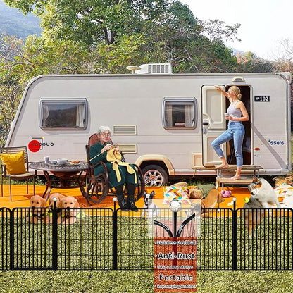 Puppy Playpen Indoor/Outdoor,24'' Portable Dog Playpen with Easy-Carry Straps,2 Add-On Panels Dog Pen Play Pen for Small Dogs,Rustproof Pet Playpen for Camping RV Yard