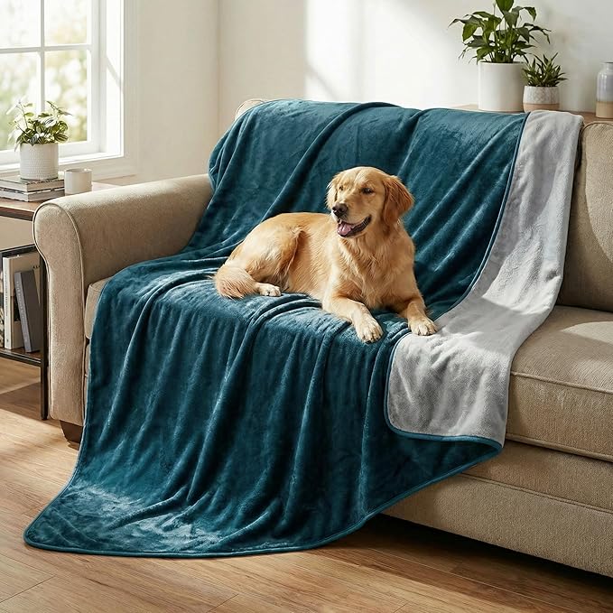 Lavish Home Waterproof Blanket - 80x80 King-Size Blanket for Kids, Pets, and Outdoors - Throw for Bed, Couch, Chair and Car (Green)