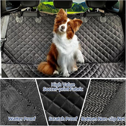 1PC Dog Car Seat Cover for Back Seat, Hard Bottom Back Seat Extender for Dogs, Waterproof Durable Car Seat Protector Reat Seat Covers for Cars, Trucks and SUVs, Black