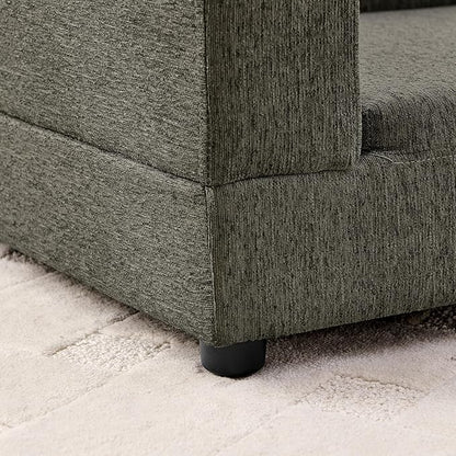 56.5" Dog Sofa Couch for Medium and Large Dogs with Backrest and Armrest, Memory Foam Dog Sofa Bed, Modern Elevated Pet Couch Bed with Legs for Dogs, Dark Grey