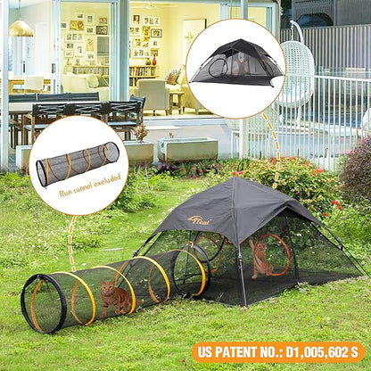 Tent Pop Up Cat Tent, Portable Lightweight Cat Playpen with 3 Holes, Indoor Outdoor Pet Enclosure w/Carry Bag, Foldable Interactive Cat Play House for Cats Kittens（Patented