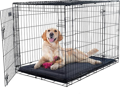 PETMAKER Waterproof Dog Bed - 38.75x25 Large Dog Bed with Raised Edge - Easy-to-Clean Multi-Purpose Crate Mat for Home and Car Travel (Navy)