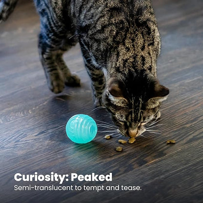 Catstages Ball Treat Stuffer Cat Toy – Interactive Treat Dispensing Ball for Cats, Mental Stimulation & Physical Exercise, Soft & Durable, Green (Pack of 2)