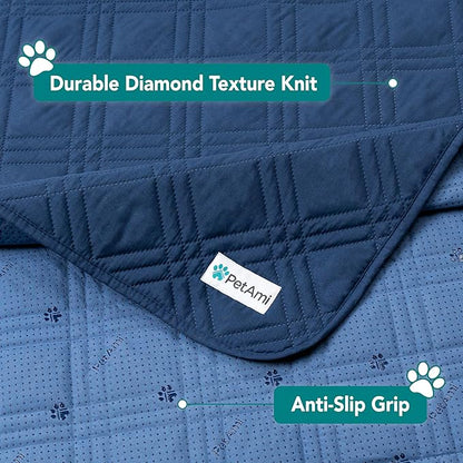 PetAmi Waterproof Couch Cover for Dogs, Reversible Furniture Cover Sofa Protector for Pet Cat Bed, Washable Blanket Dog Cover for Couch Seat, 52x82 Blue
