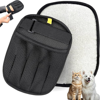 Upgraded Pet Hair Removal Glove for Cats & Dogs, Reusable Five-Finger Static Pet Glove with Adjustable Strap, Pet Hair Remover Tool On Clothes, Furniture, Laundry and Car Interior