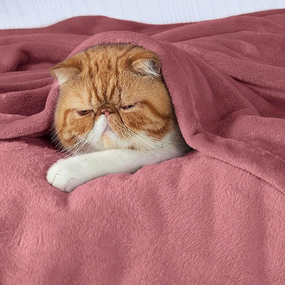 Bedsure GentleSoft Twin XL Fleece Blanket Dorm Bedding - Lightweight Soft Cozy Blankets for Bed, Sofa, Couch, Travel, Camping, Dusty Rose, 66"x90"