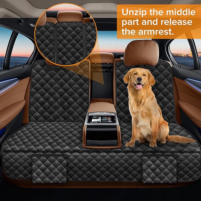 Dog Car Seat Cover for Back Seat Compatible with Hyundai Elantra/Elantra N Santa Cruz Sonata Ioniq 5 6 Accessories 2000-2026, Waterproof Non-Slip Pet Bench Seat Covers Sedan Backseat