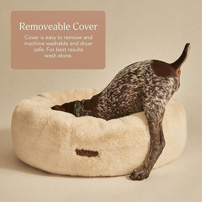UnHide Floof Pet Bed - XL (40"x14") - Extra Soft Dog Bed - Removable Faux Fur Cover - Machine Washable - Helps Ease Pet Anxiety & Provides The Perfect Sleep, Charcoal Charlie