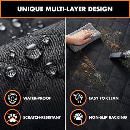YoGi Prime Half Hammock Dog Seat Cover for Back Seat - Waterproof Half Backseat Dog Cover, Space Saving Split Seat Design, Universal Fit & Heavy Duty Pet Restraint