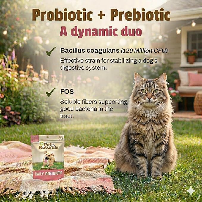 Pet Naturals Daily Probiotic Soft Chews for Cats, Digestive and Immune Support Supplement, 100 Million CFU Per Chew, Duck, 30 Count