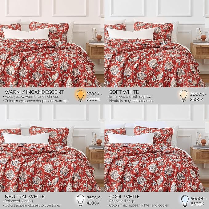Southshore Fine Living, Inc. Oversized King Quilt Bedding Set, Jacobean Willow Floral Quilt Set with 2 Matching Pillow Shams, Lightweight California King Bed Spread, Soft Microfiber Fabric, Red