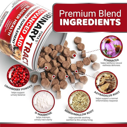 Dog UTI Chews - 170 Treats - Cranberry Supplement for Dogs - Bladder Control - Digestion & Immune Support - Urinary Tract Health - Multivitamin - Vitamins and Supplements - Made in USA